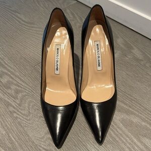 Manolo Blahnik size 38 black pointed heel - perfect condition and resouled.